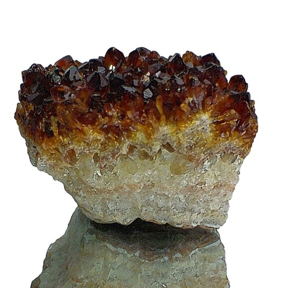 Brazilian Citrine Geode Crystal Cluster In Matrix - Picture 1 of 5